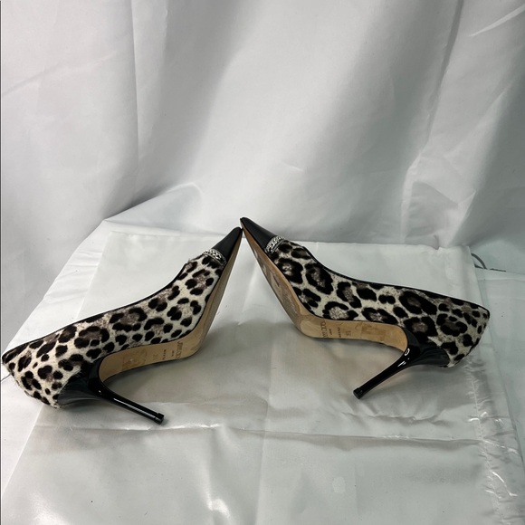 Jimmy Choo Leopard Print Heels with Black Accents - Picture 12 of 12